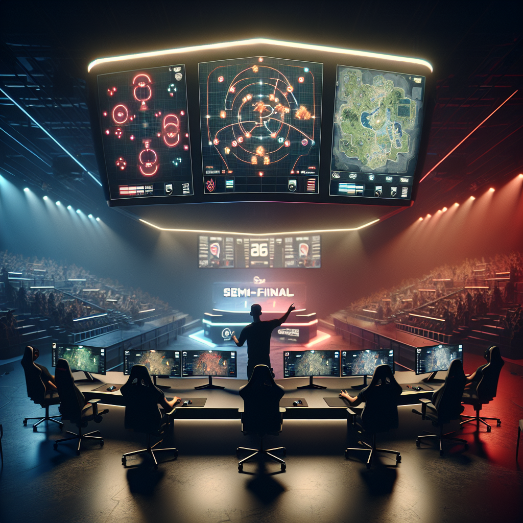 Photographic esports semifinal Vitality vs MOUZ with tactical minimaps and heatmaps